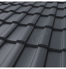 Металлочерепица Stynergy Stella Rooftop Бархат 0,5 мм. RAL 7024 Серый графит