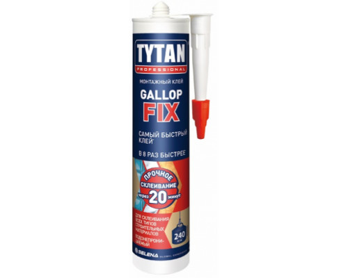 Монтажный клей однокомпонентный пастообразный гибридный GALLOP FIX 310мл., Tytan Professional