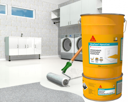 Наливной пол двухкомпонентный эпоксидный Sikafloor®-264 EpoxyCoat RAL 7035 "компонент А" 7,9 кг.