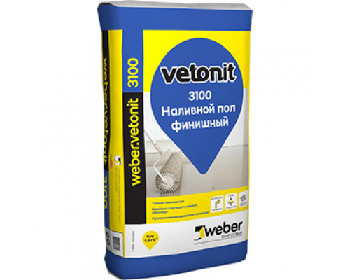 Наливной пол финишный Weber.Vetonit 3100 / Ветонит 3100 серый 20 кг.