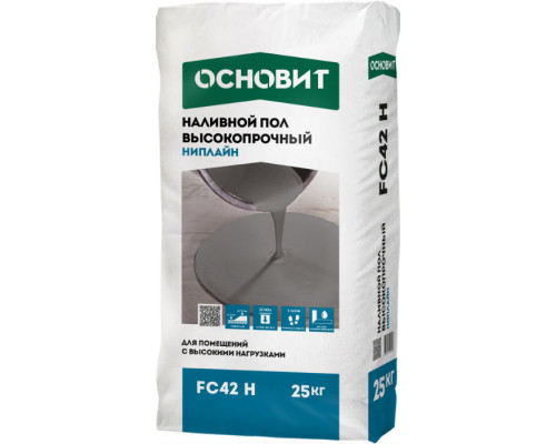 Наливной пол высокопрочный Ниплайн FC42 H 25 кг., Основит