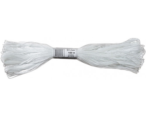 Нить крученая 1,1 мм х 100 м, р/н= 20 кгс, белая (ПА 100) FIT 68321