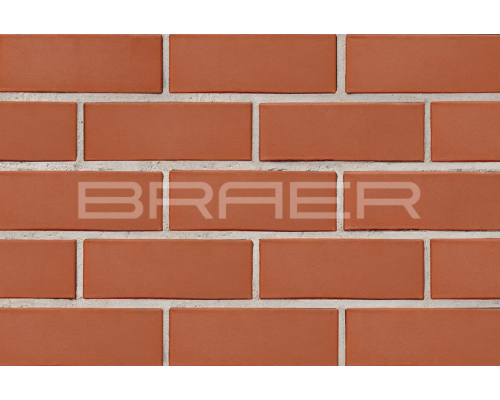 Облицовочный кирпич BRAER Красный гладкий 250 x 120 x 88 мм. 1,4 НФ