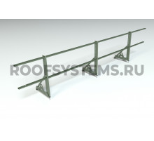 Ограждение кровельное Roofsystems Promo NEXT ZN овал 40 х 20 мм. H-600/3м. (2 трубы) RAL 6020