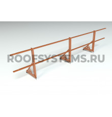 Ограждение кровельное Roofsystems Promo NEXT ZN овал 40 х 20 мм. H-600/3м. (2 трубы) RAL 8004