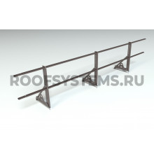Ограждение кровельное Roofsystems Promo NEXT ZN овал 40 х 20 мм. H-600/3м. (2 трубы) RAL 8019