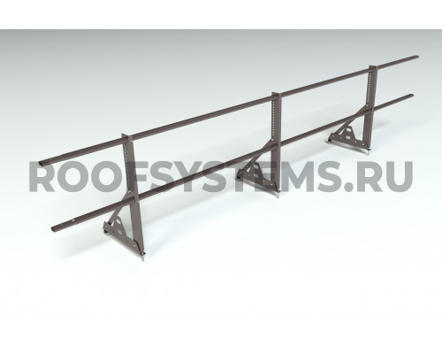 Ограждение кровельное Roofsystems Promo NEXT ZN овал 40 х 20 мм. H-600/3м. (2 трубы) RAL 8019