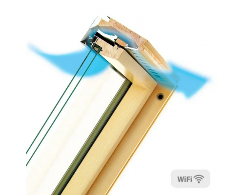 Окно мансардное деревянное однокамерное Fakro Lux FTP-V U3 WI-FI 55 х 78 см.