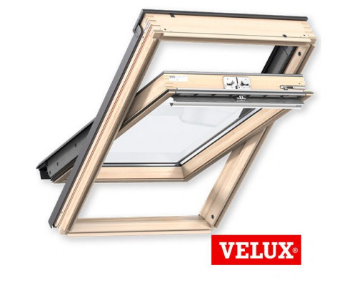 Окно мансардное двухкамерное Velux GLL 1061 дерево 78 х 140 см. ручка сверху