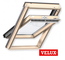 Окно мансардное двухкамерное Velux GLL 1061 дерево 78 х 160 см. ручка сверху
