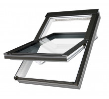 Окно мансардное пластиковое двухкамерное Fakro Lux PTP-V U5 55 х 98 см.