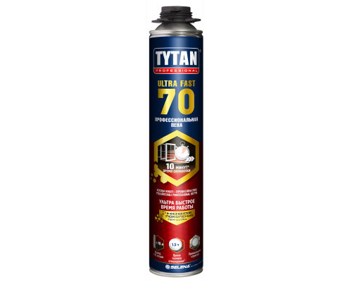 Пена монтажная ULTRA FAST 70 пистолетная 870 мл., Tytan Professional