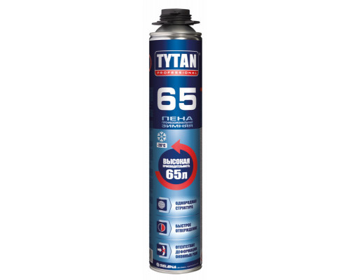 Пена пистолетная профессиональная "TYTAN Professional 65" O2 зимняя -20 градусов 750 мл.