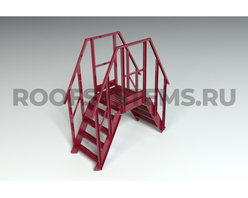 Переход через парапет RAL 3005 Красное вино 0,485 х 0,68 м. высота 1,2 м.