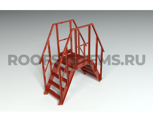 Переход через парапет RAL 3009 Красная окись 0,485 х 0,68 м. высота 1,2 м.