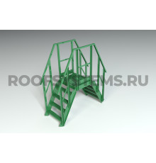Переход через парапет RAL 6002 Зеленый лист 0,485 х 0,68 м. высота 1,2 м.