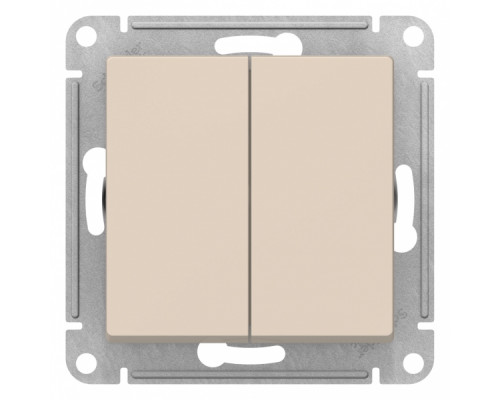 Переключатель AtlasDesign Бежевый 2-клавишный сх.6, 10АХ, механизм | ATN000265 | Schneider Electric