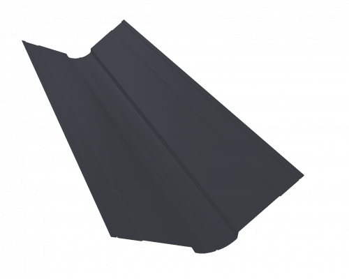 Планка ендовы верхней фигурной 100x100 0,5 PurPro Matt 275 RAL 7024 мокрый асфальт (2м)