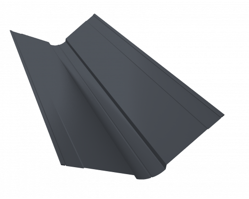 Планка ендовы верхней фигурной 150x150 0,5 PurPro Matt 275 RAL 7024 мокрый асфальт (2м)