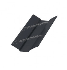 Планка ендовы верхняя 76 х 76 х 2000 мм. Металл Профиль VALORI DarkGrey Темно-серый 0,5 мм.