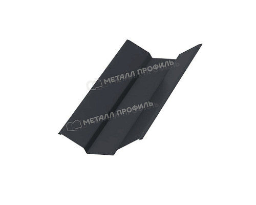 Планка ендовы верхняя 76 х 76 х 2000 мм. Металл Профиль VALORI DarkGrey Темно-серый 0,5 мм.