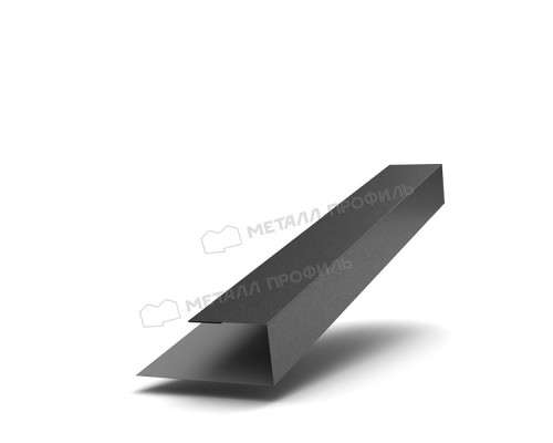 Планка J-профиль 24 х 18 х 3000 мм. Металл Профиль VALORI DarkGrey Темно-серый 0,5 мм
