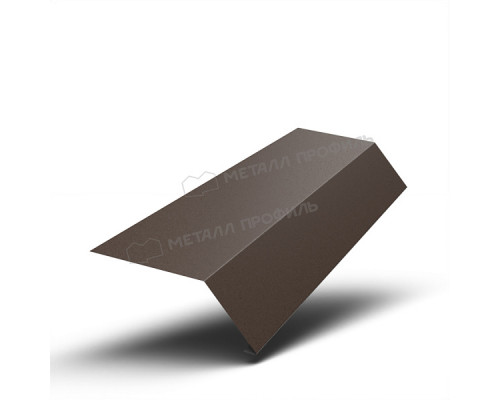 Планка карнизная 100 х 69 х 2000 мм. Металл Профиль VALORI DarkBrown Темно-коричневый 0,5 мм.