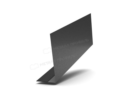 Планка карнизного свеса 250 х 50 х 2000 мм. Металл Профиль VALORI DarkGrey Темно-серый 0,5 мм.