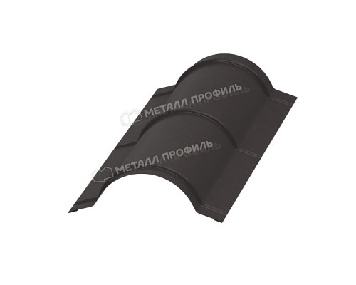 Планка конька круглого R110 х 2000 мм. Металл профиль VALORI DarkBrown Темно-коричневый 0,5 мм.