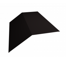Планка конька плоского 190 х 190 мм. Grand Line Satin 0,5 мм. RAL 9005 черный 2 мм.