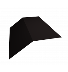 Планка конька плоского 190 х 190 мм. Grand Line Satin 0,5 мм. RAL 9005 черный 2 мм.