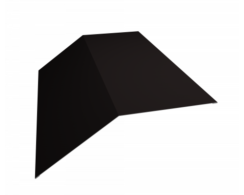 Планка конька плоского 190 х 190 мм. Grand Line Satin 0,5 мм. RAL 9005 черный 2 мм.