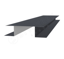 Планка Н-образная сложная 75 х 3000 (КД, Евробрус, СТ) Stynergy GRAPHITE45 RAL 7024 Графит 0,45 мм.