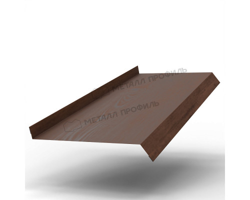 Планка отлива 150 х 30 х 2000 мм. Металл Профиль ECOSTEEL_MA Бразил. Вишня 0,5 мм.