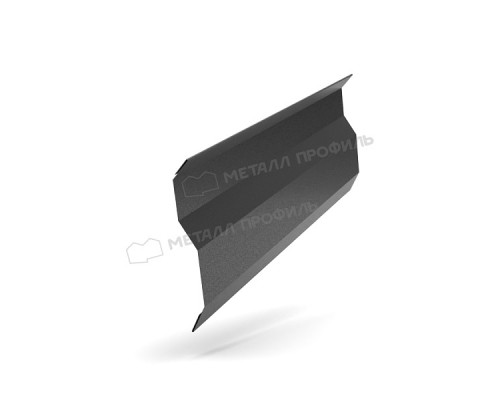 Планка примыкания в накладку 77 х 2000 мм. Металл Профиль VALORI DarkGrey Темно-серый 0,5 мм.