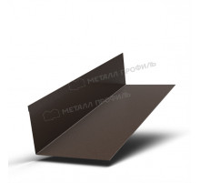 Планка примыкания верхняя 250 х 147 х 2000 мм. Металл Профиль VALORI DarkBrown Темно-кор. 0,5 мм.