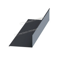 Планка примыкания верхняя 250 х 147 х 2000 мм. Металл Профиль VALORI DarkGrey Темно-серый 0,5 мм.