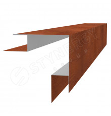 Планка угла внешнего сложная 75 х 75 х 3000 мм. (КД, Евробрус, СТ) Stynergy SteelArt Дуб 3D 0,45 мм.