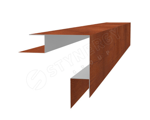 Планка угла внешнего сложная 75 х 75 х 3000 мм. (КД, Евробрус, СТ) Stynergy SteelArt Дуб 3D 0,45 мм.