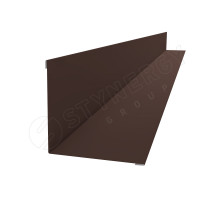 Планка угла внутреннего 110 x 110 х 2000 мм. Stynergy CORUNDUM50 0,5 мм. RAL 8017 Шоколадно-коричневый