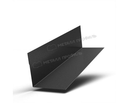 Планка угла внутреннего 50 х 50 х 3000 мм. Металл Профиль VALORI DarkGrey Темно-серый 0,5 мм.