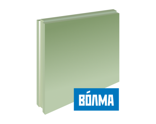 Плита гипсовая пазогребневая полнотелая влагостойкая "ВОЛМА" 667 х 500 х 100 мм.