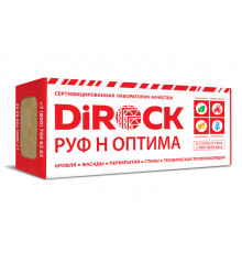 Плита минераловатная Dirock РУФ-Н Оптима 1000 х 600 х 50 мм. 100 кг/м3 (3,6 м2 / 0,18 м3) 6 плит