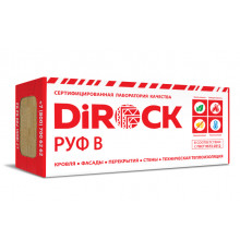 Плита минераловатная Dirock РУФ-В 1000 х 600 х 50 мм. 190 кг/м3 (2,4 м2 / 0,12 м3) 4 плиты