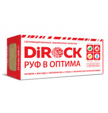 Плита минераловатная Dirock РУФ-В Оптима 1000 х 600 х 100 мм. 175 кг/м3 (1,2 м2 / 0,12 м3) 2 плиты