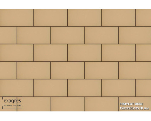 Плитка клинкерная Exagres Proyect Ocre Ref. 701, Base 12, 120 x 245 x 18 мм.
