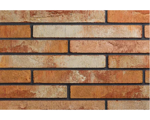 Плитка минеральная фасадная ригельная Wandermode Armschwung 440 x 52 x 20 мм. Feurige Lava