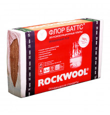 Плиты из каменной ваты Rockwool Флор Баттс 1000 х 600 х 50 мм. (2,4 м2 / 0,12 м3) 4 плиты