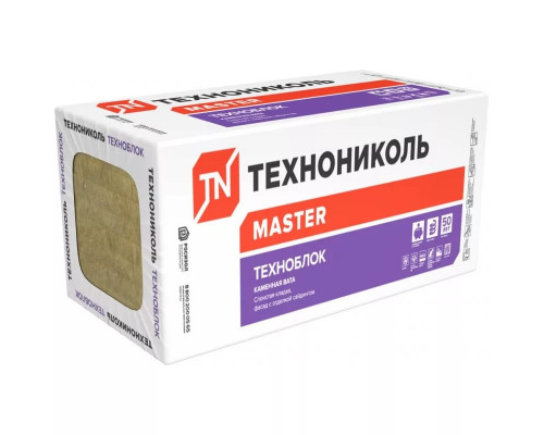 Плиты минераловатные Технониколь Техноблок Стандарт 1200 х 600 х 50 мм. (5,76м2 / 0,288м3) 8 плит.
