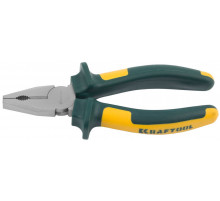 Плоскогубцы KRAFTOOL"KRAFT-MAX"комб,Cr-Mo,маслобензост двухкомп рукоятки,шарнирное соединение с повы